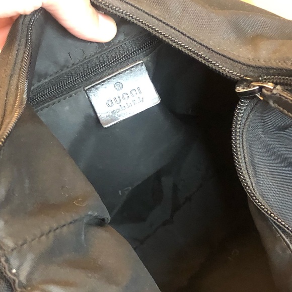 Gucci Vintage Leather-trimmed Handle Nylon Bag - Picture 6 of 7